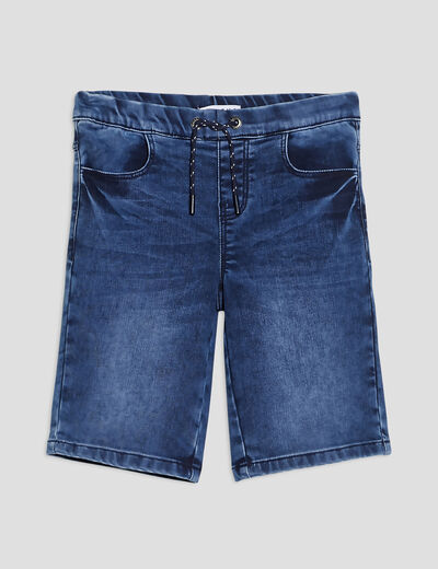 Bermuda droit en jean denim double stone garçon