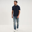 Polo manches courtes bleu p&eacute;trole homme