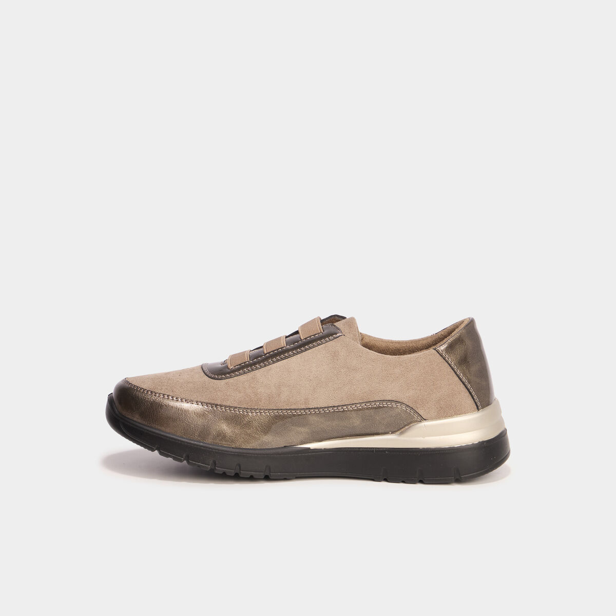 Baskets zipp&eacute;es confort marron fonc&eacute; femme