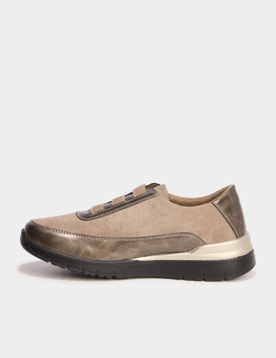 Baskets zipp&eacute;es confort marron fonc&eacute; femme