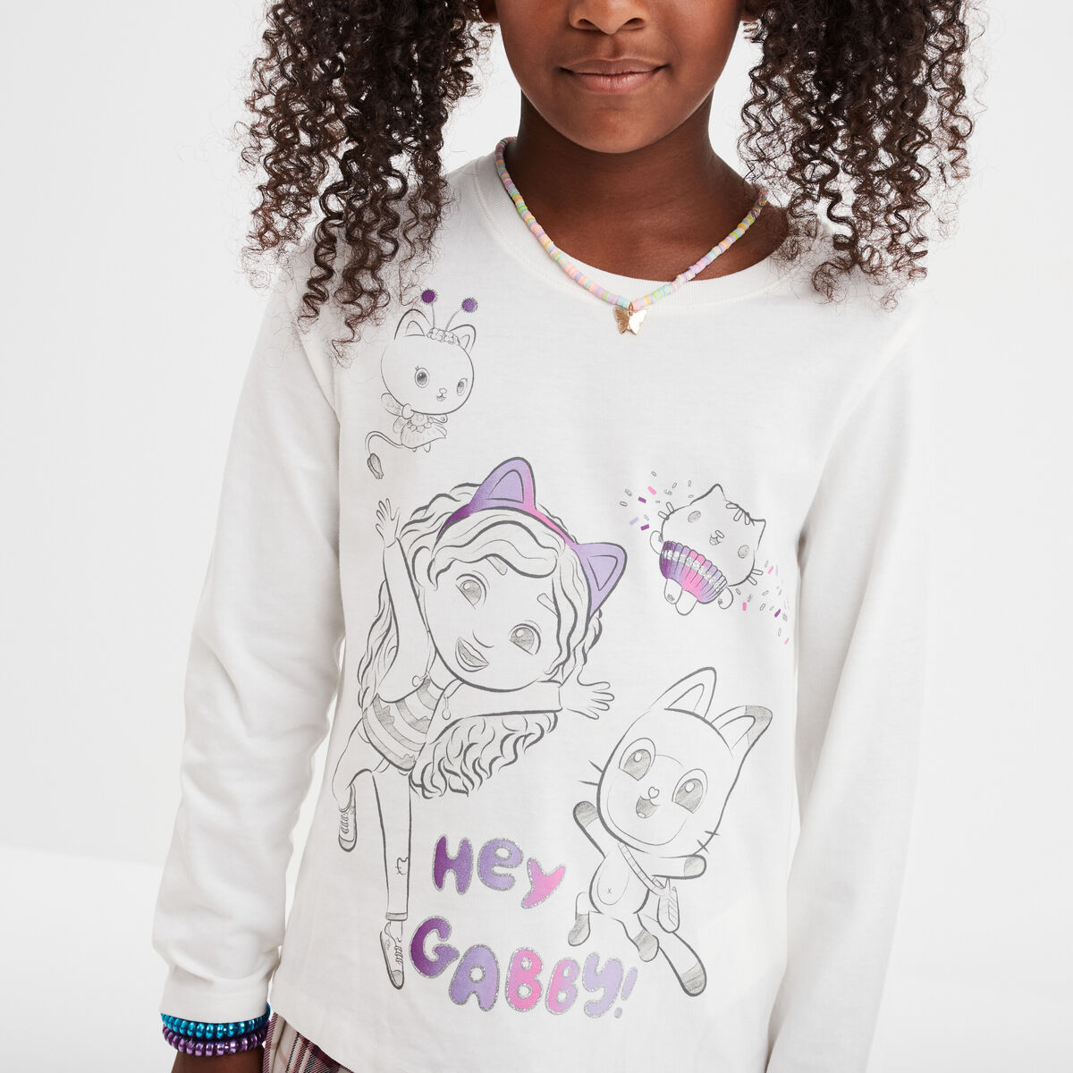 T-shirt Gabby et la Maison magique coton ivoire fille