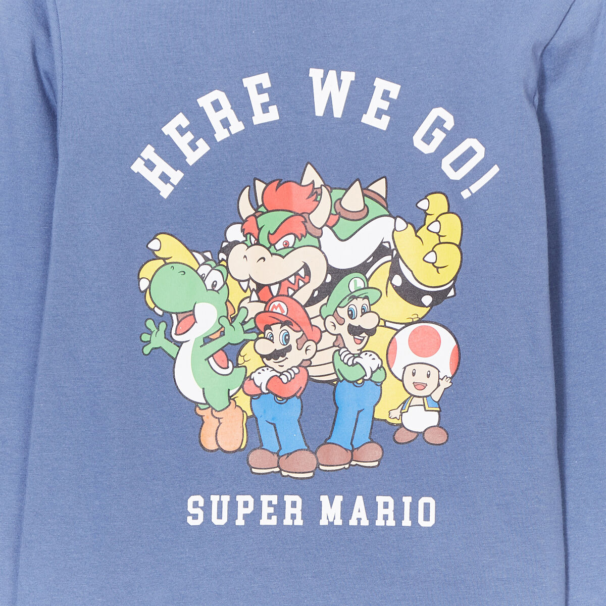 T-shirt à manches longues coton Mario bleu garçon