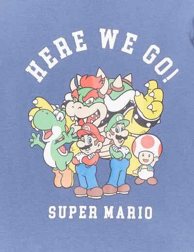 T-shirt à manches longues coton Mario bleu garçon