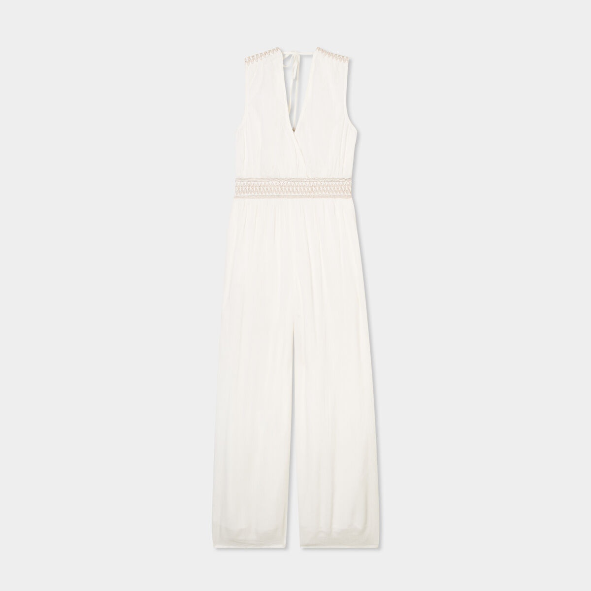 Combinaison pantalon dos en V blanc femme