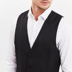 Gilet de costume droit boutonné noir homme