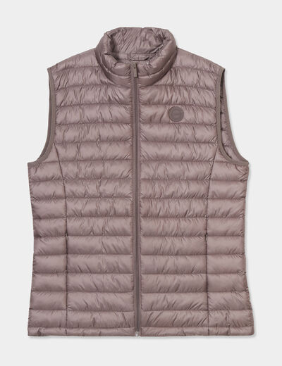 Doudoune légère déperlante sans manches taupe homme
