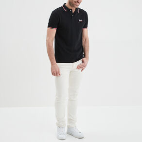 Polo avec broderie poitrine coton Creeks noir homme