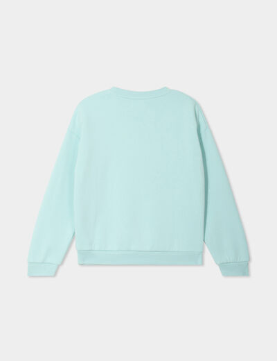 Sweat col rond manches longues vert pastel fille