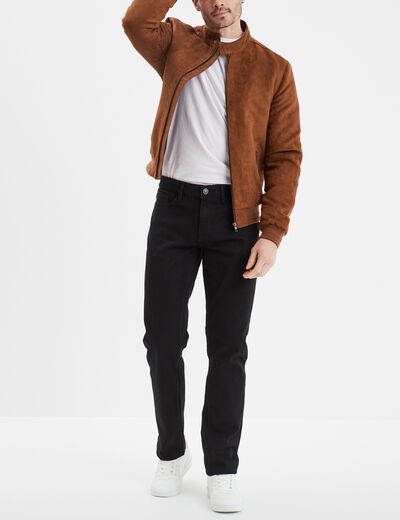 Jeans regular 5 poches denim noir homme
