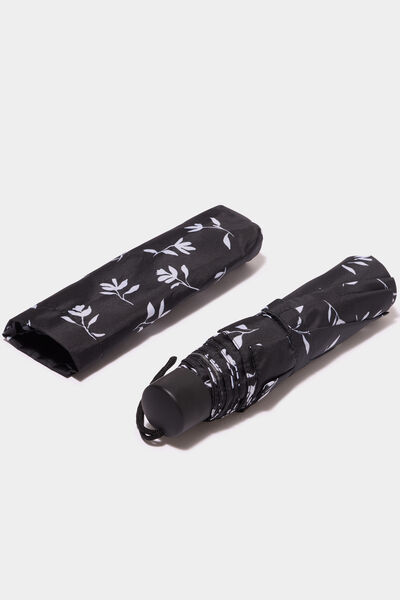 Parapluie compact r&eacute;tractable noir mixte