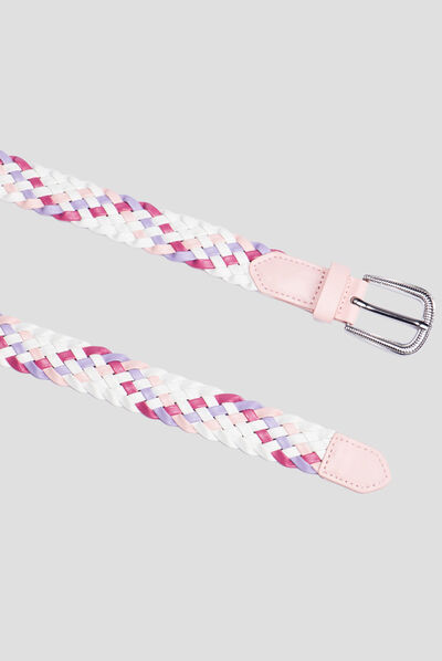 Ceinture tressée multicolore fille