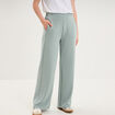 Pantalon de jogging large molletonn&eacute; bleu gris femme