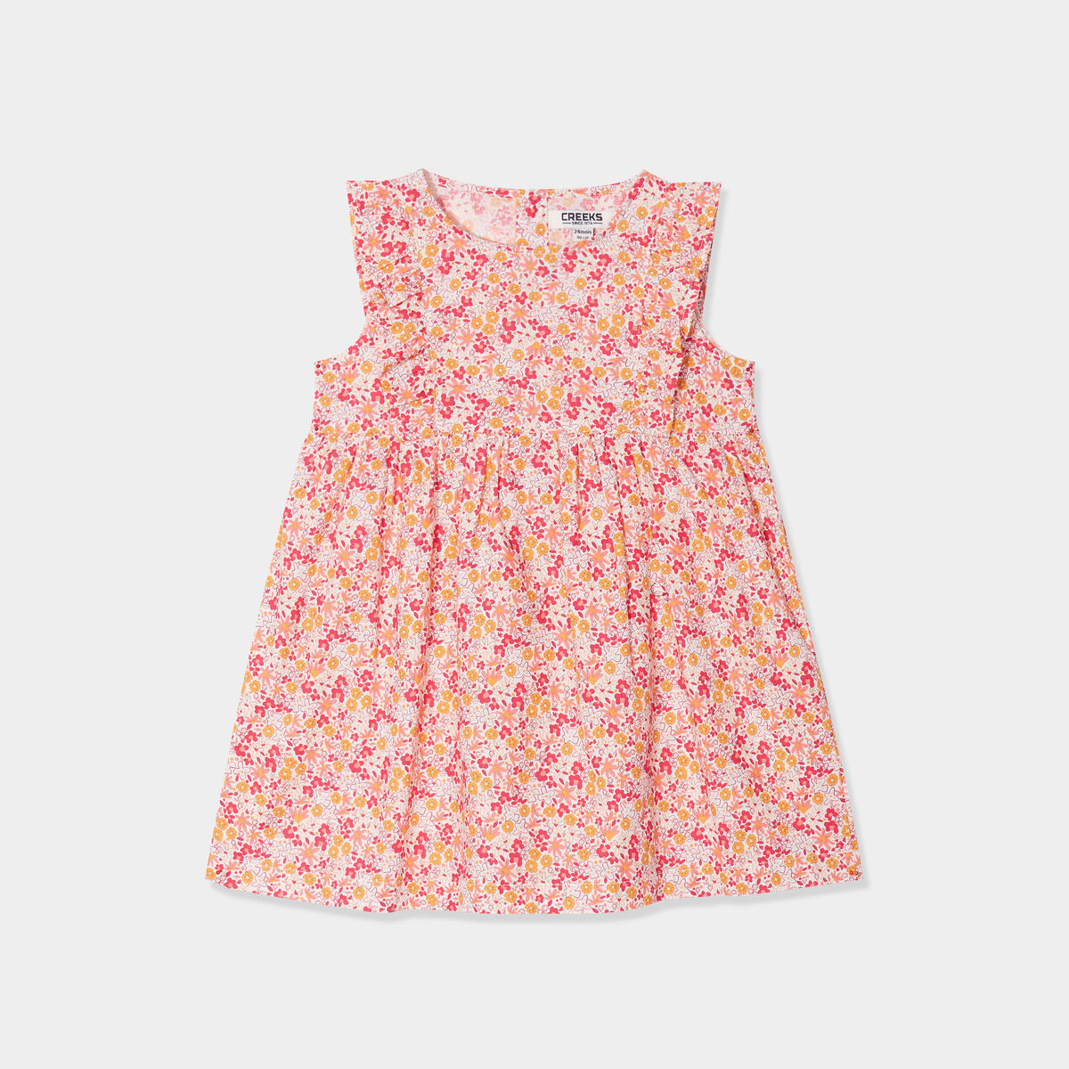 Robe patineuse avec volants coton Creeks blanc bébé fille