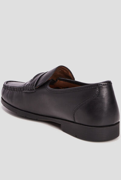 Mocassins en cuir noir homme