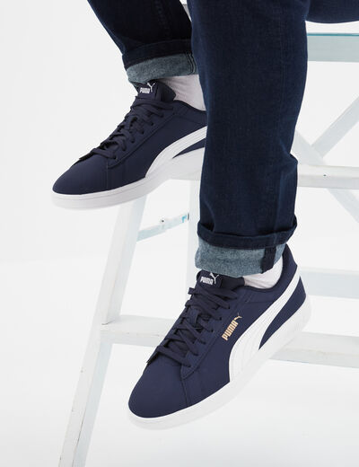 Tennis basses à lacets Puma Smash Buck bleu homme