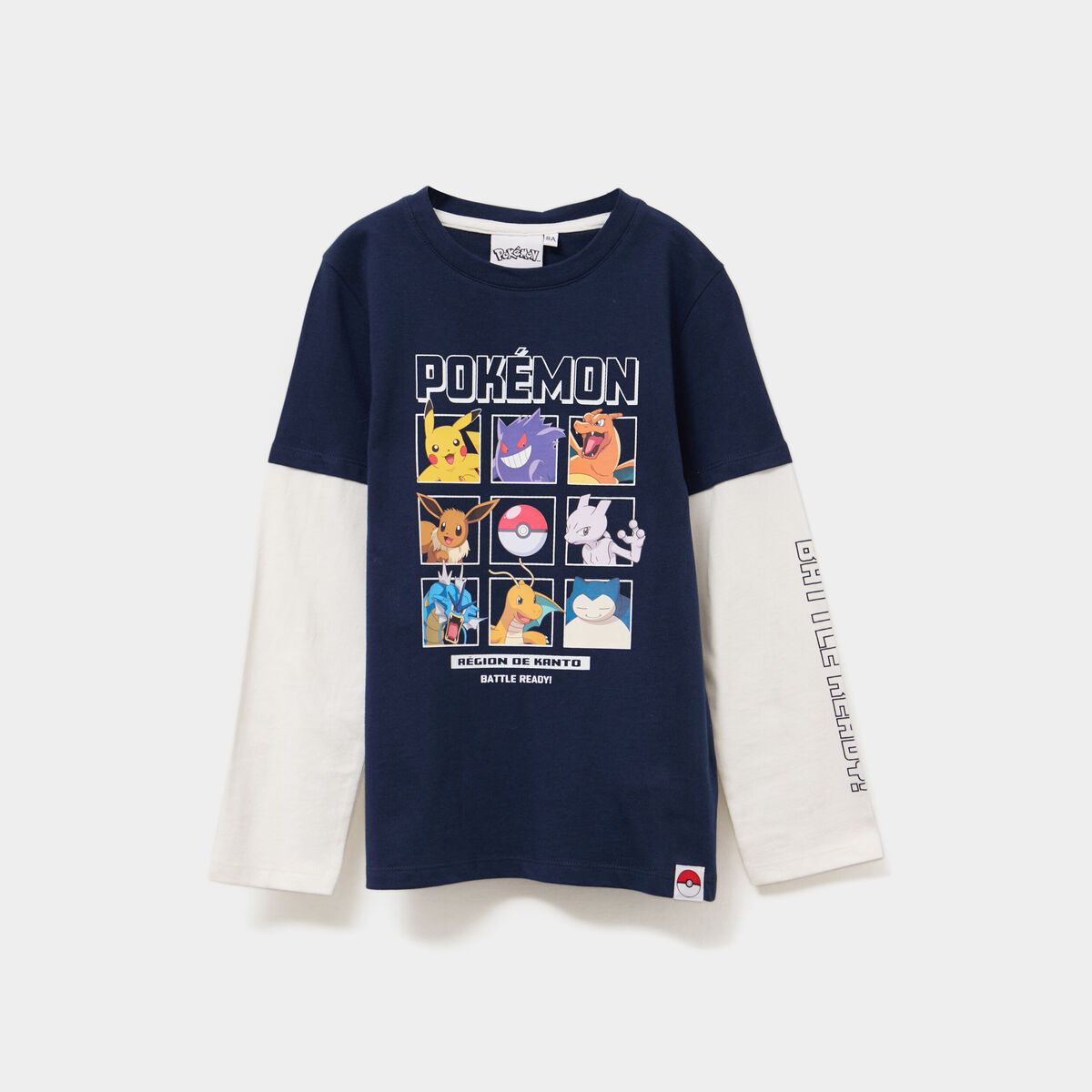 T-shirt manches longues coton Pokémon bleu marine garçon