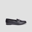 Mocassins plats avec boucles noir femme