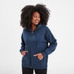 Sweat zippé à capuche bleu marine femme