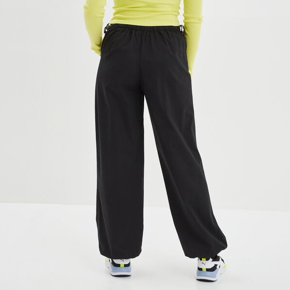 pantalon droit taille et bas elastiques noir femme Pantalon droit taille et bas élastiqués noir femme