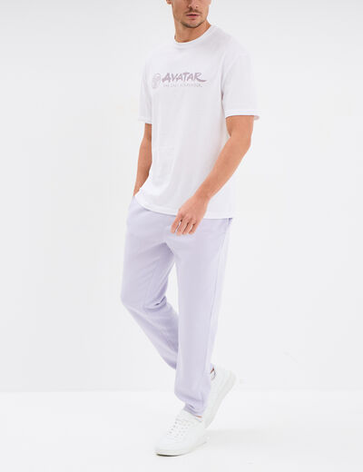 Pantalon jogging droit molleton parme homme