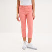 Pantalon capri slim twill 5 poches rose vif femme