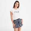 Ensemble pyjama short et t-shirt bleu marine femme