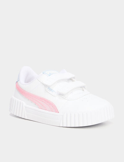 Tennis basses à scratchs Puma mauve fille