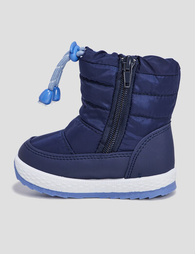 Bottes de neige cordon de resserrage bleu marine bébé garçon