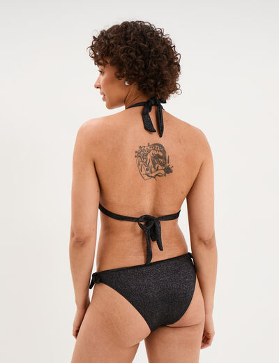 Haut de maillot de bain forme triangle noir femme