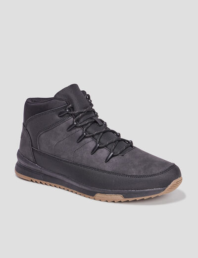 Bottines montantes &agrave; lacets noir homme