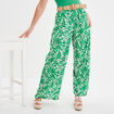 Pantalon large fluide avec ceinture vert femme
