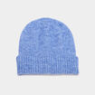 Bonnet maille c&ocirc;tel&eacute;e bleu ciel femme