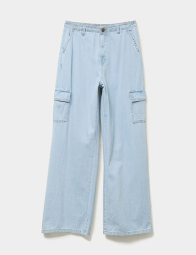 Jeans cargo poches à rabat Liberto denim triple stone femme