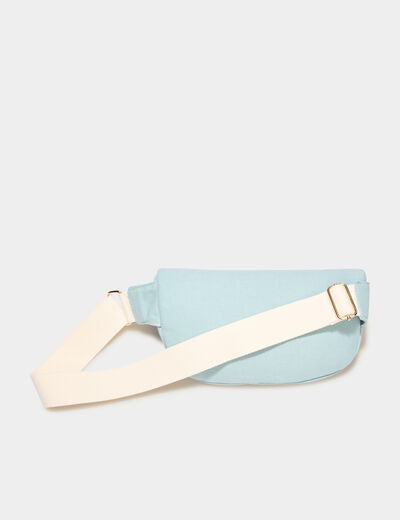 Sac banane bandouli&egrave;re en toile canvas vert pastel femme