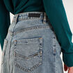 Jupe en jean longue droite coton denim dirty femme