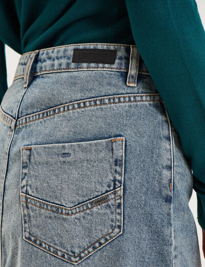 Jupe en jean longue droite coton denim dirty femme