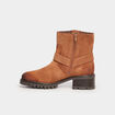 Bottines crantées en cuir Creeks marron femme