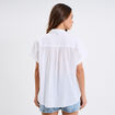 Chemise plumetis manches courtes coton blanc femme