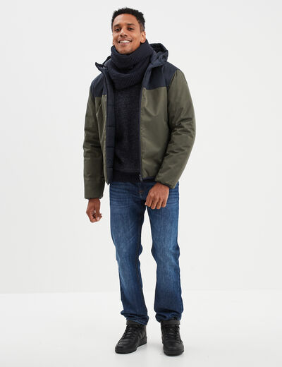 Doudoune r&eacute;versible capuche Creeks bleu fonc&eacute; homme