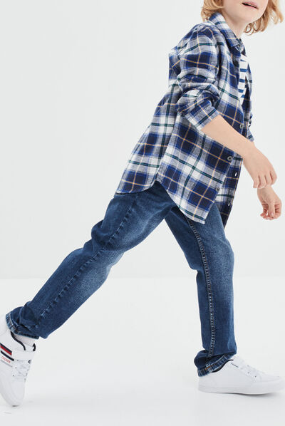 Chemise manches longues Creeks bleu marine garçon