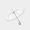 Parapluie canne transparent blanc mixte