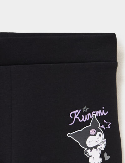 Legging stretch bootcut Kuromi noir fille