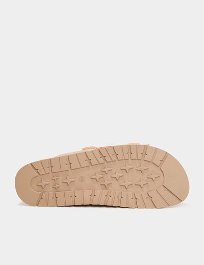 Mules double brides à scratchs sable homme
