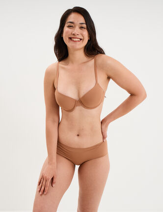 Shorty microfibre sans coutures vieux rose femme