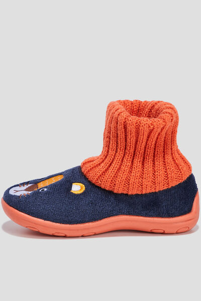Chaussons chaussettes bleu marine garçon