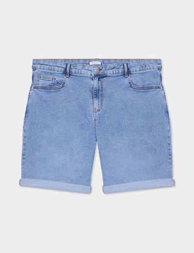 Short en jean large 5 poches denim double stone femme grande taille