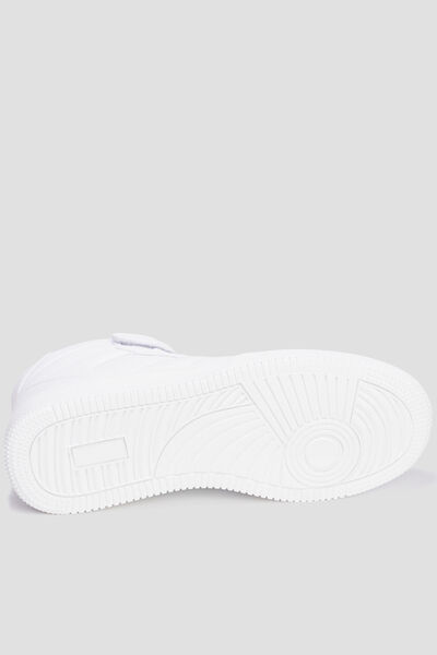 Baskets montantes &agrave; scratchs blanc homme