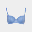 Soutien-gorge corbeille micro dentelle bleu clair femme