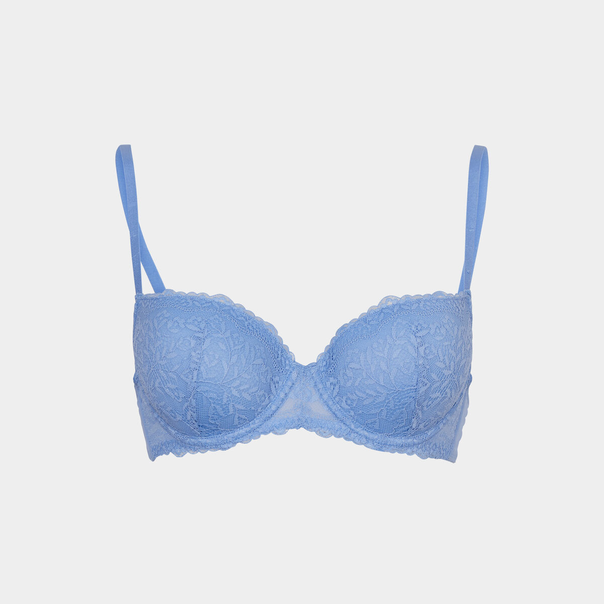 Soutien-gorge corbeille micro dentelle bleu clair femme