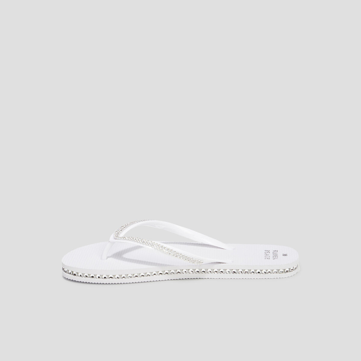 Tongs avec strass Wamea Beach blanc femme